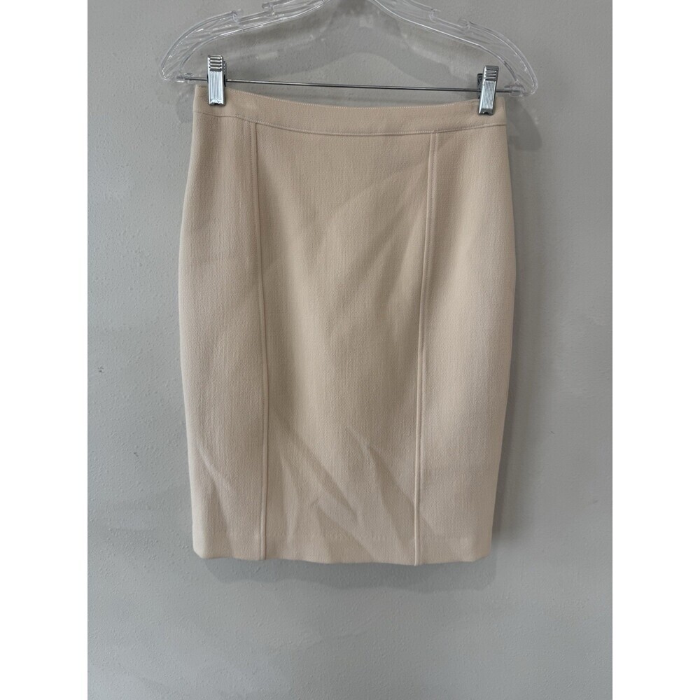 Andrew GN Paris Skirt Women’s Medium Knee Length Straight Cream Wool Lined Vtg
